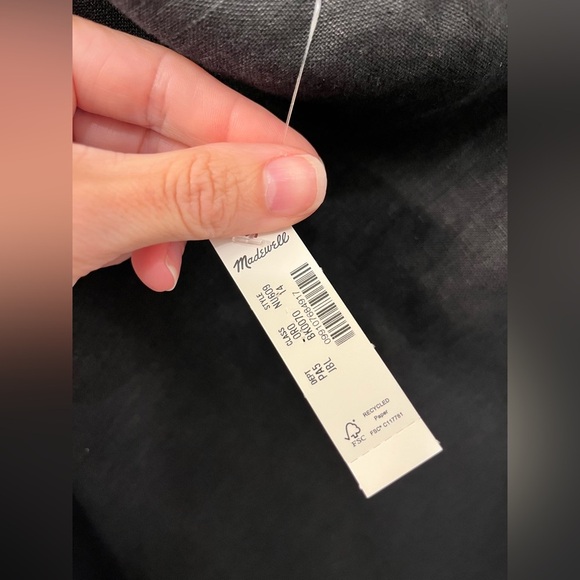 NEW! Madewell Linen Maxi Slip Skirt in Juniper Berry black NU609 $128 size 14 - Picture 7 of 11